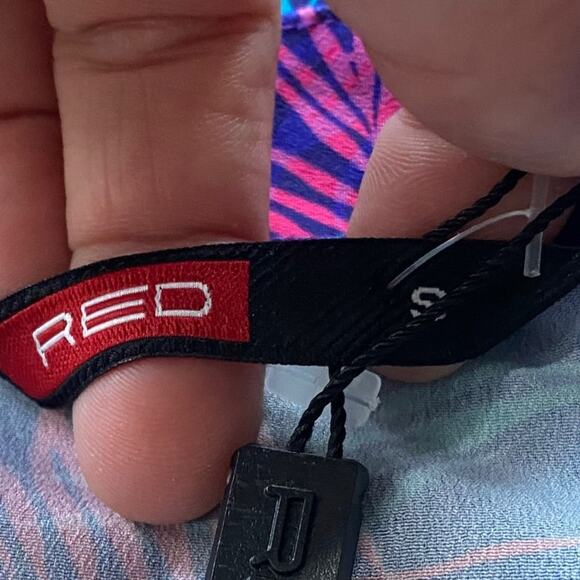 Red Brand Colorful Tropical palm print Hawaiian  Shirt NEW Size small - Picture 5 of 11